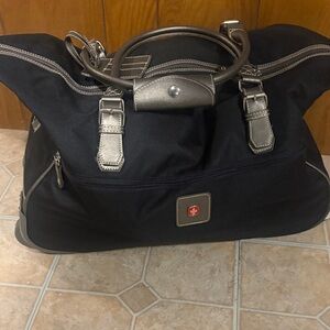 Stylish Black and Silver Duffel Bag
